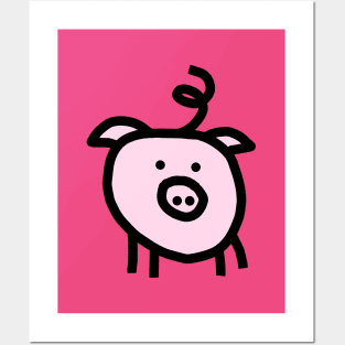 Cute Pink Pig Graphic Art Posters and Art